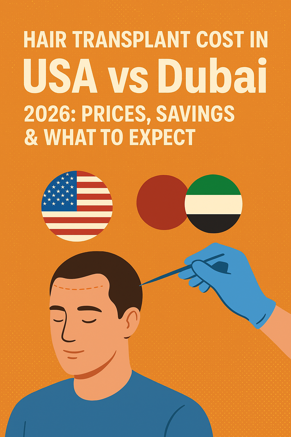 Hair Transplant Cost in USA vs Dubai 2026: Prices, Savings &amp; What to Expect