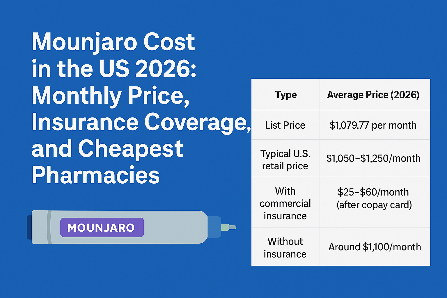 Mounjaro Cost in the US 2026: Monthly Price, Insurance Coverage, and Cheapest Pharmacies - Medical Tourism Procedure