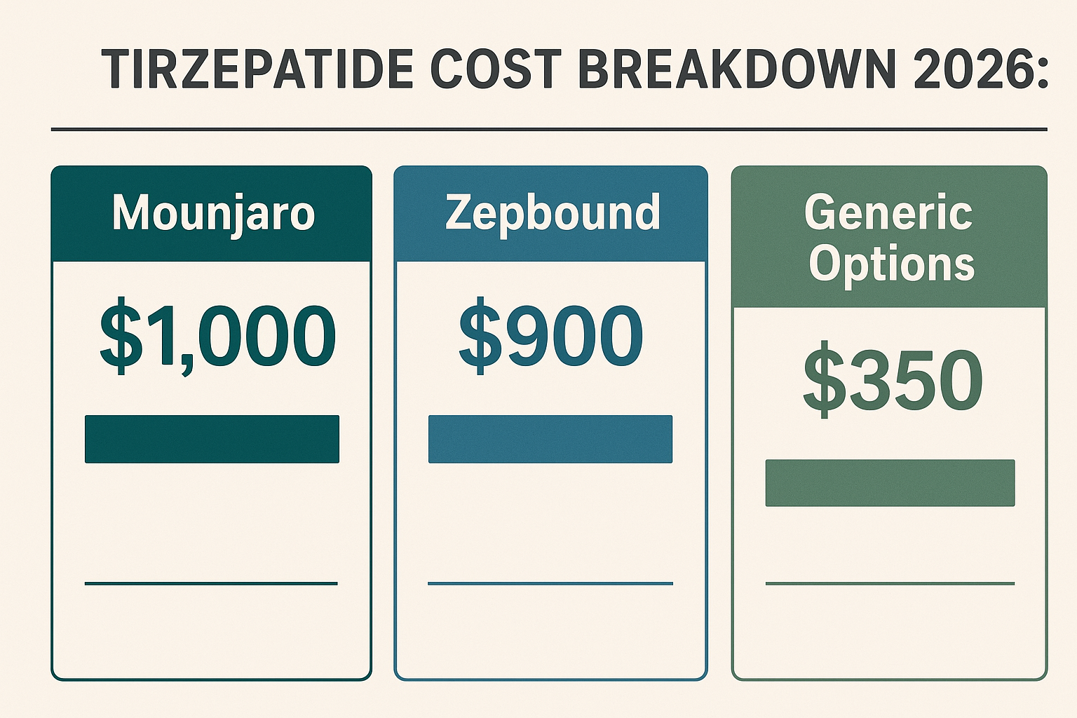Tirzepatide Cost Breakdown 2026: Mounjaro vs Zepbound vs Generic Options